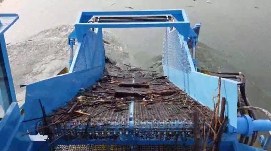 Water Weed Reed Harvesting Trash Skimmer Boat For River / Lake