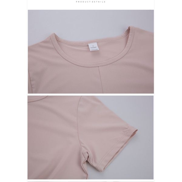 Дизайн моды бежать облегченные сухие футболки рукава краткости ткани пригонки для женщин