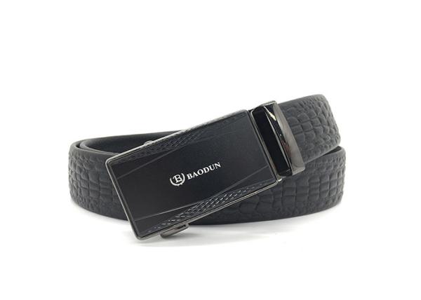 Classic Men 'S Leather Ratchet Belt Embossed Crocodile Grain 1.38 Wide Adjustable Buckle