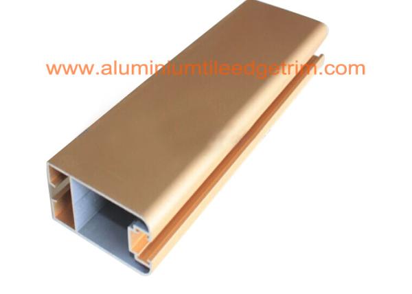 Matt Gold Anodized Aluminium Door Profiles , Aluminium Door Frame Sections 50mm X 25mm