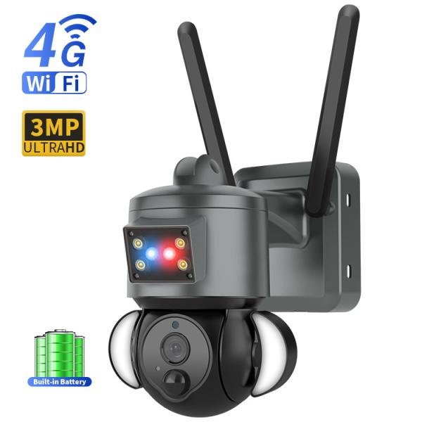 PIR Motion Detection 4G Solar Camera , Water Proof Battery Powered Floodlight Camera
