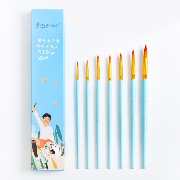 Nylon Wool Nickel Copper Tube Watercolor Oil Painting Brushes Acrylic Paint Brush For Kids