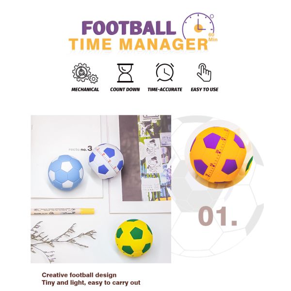 Football Countdown Cute Kitchen Timer 7x7 cm 73g mechanical design