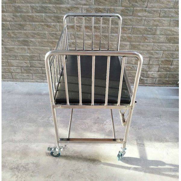 304SUS Hôpital berceau bébé berceau bébé lit chariot de lit panier avec quatre rouleaux