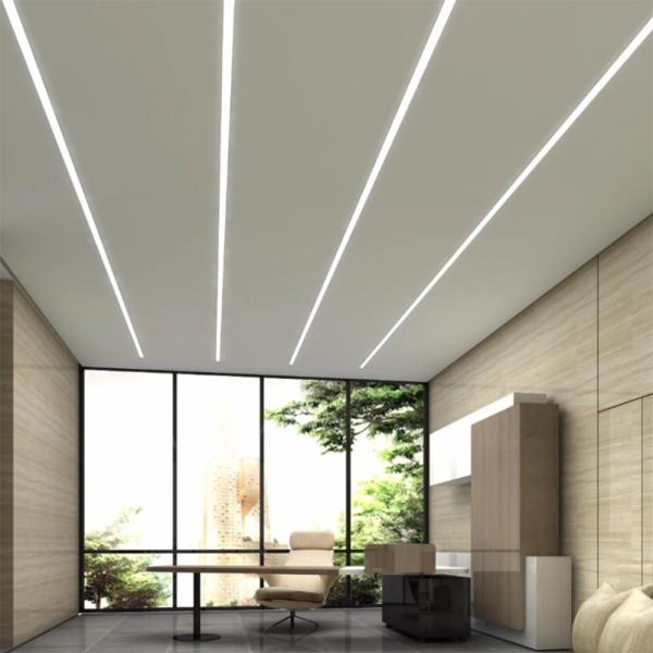 Profil LED encastré en alliage d'aluminium 6061-T6 avec diffuseur PMMA haute transparence et installation intégrée
