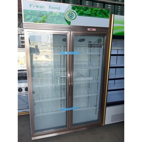 Double Door Upright Glass Door Display Freezer 2 To 8 Degree