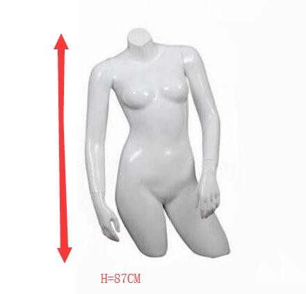 Women Upper Body Shop Display Mannequin , Glossy White Store Fixtures Mannequins