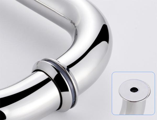 Hotel Round Tube Shower Door Glass Handle Seven And L Shaped High Strength