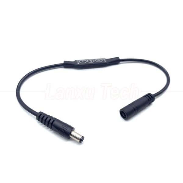 Stepless Light Male to Female DC Barrel Jack 5.5x2.1mm 5.5x2.5mm 3.5x1.35mm Cable Dimmer for LED Lamp Strip