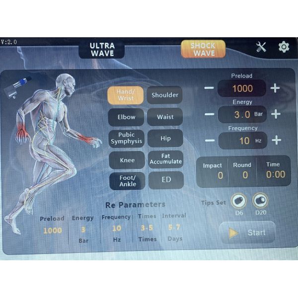 Portable Ultrasound Therapy Machine Pneumatic Ballistic Shock Wave Instrument