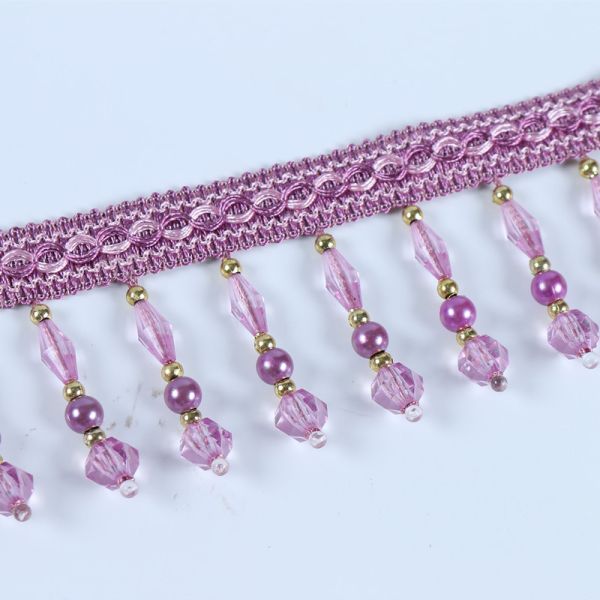Handmade fashionable chain beads lace tassels fringes for curtain/sofa/pillow decoration
