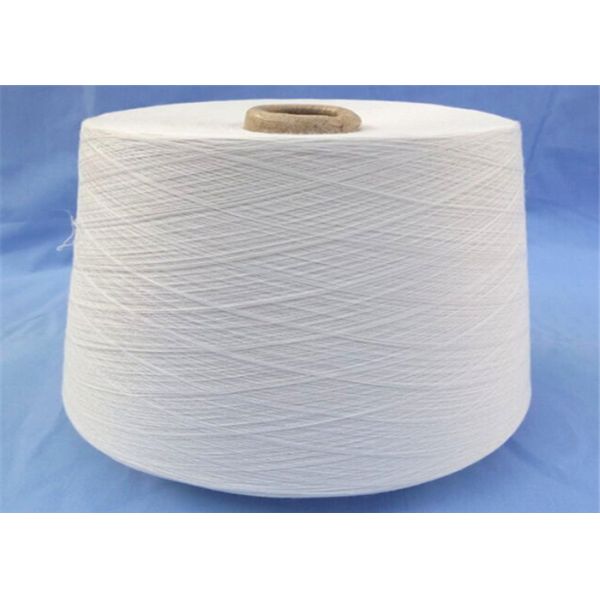 100% Virgin Raw White Polyester Spun Yarn , Polyester Spun Thread