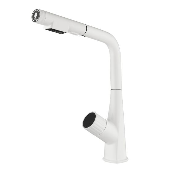 Modern Kitchen Sink Mixer Taps with Pull Out Spray and Single Handle Copper Faucet