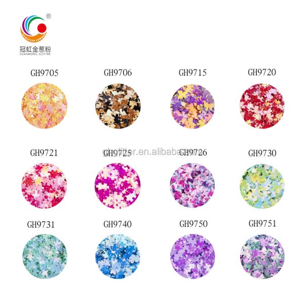 Eco Friendly PET Glitter Powder Chunky Bowknot Neon Color For Body Face crafts