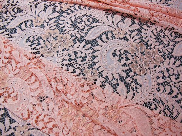 Elegant Orange Cotton Nylon Rayon Wedding Dresses Lace Fabric No-Elastic
