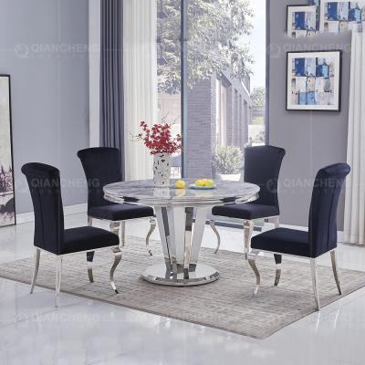 Estilo luxuoso claro moderno italiano das mesas de jantar de mármore redondas de 0.34m3 SS