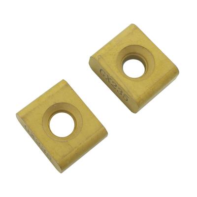 Tungsten Cutting Carbide Milling Inserts CVD TiN Coated Yellow