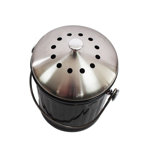 Kitchen Compost Bin Stainless Steel Odorless Countertop Compost Pail