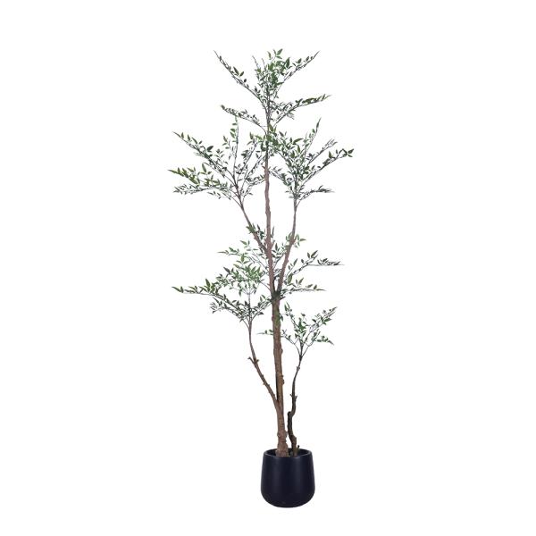 Wholesale Bonsai Red Green Variegated Artificial Plant Nandina Greenery Silk Heavenly Bamboo For Home Garden Outdoor Decor