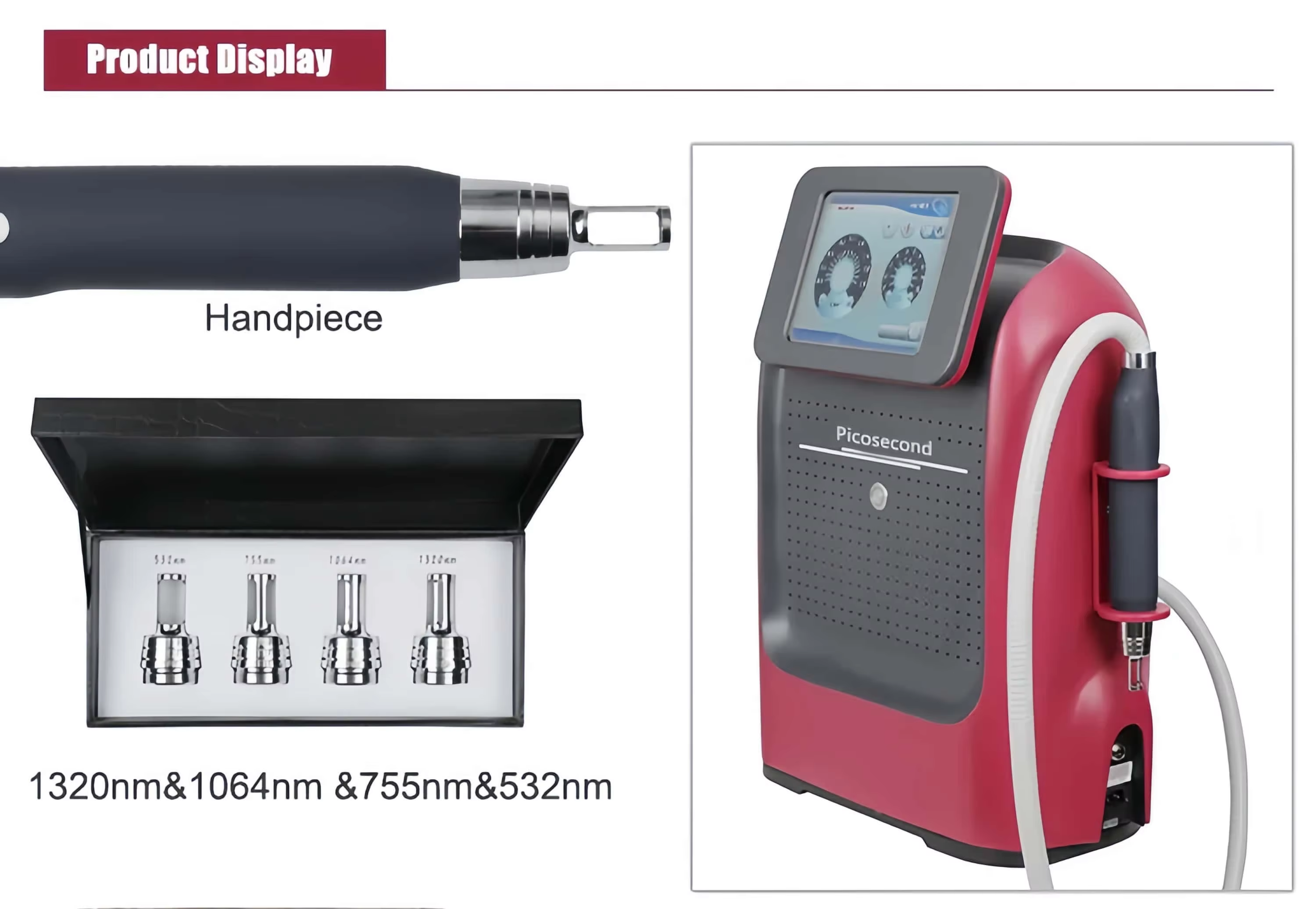 4 Wavelength Picosecond Laser Machine 1064nm 532nm 755nm 1320nm for Tattoo Removal