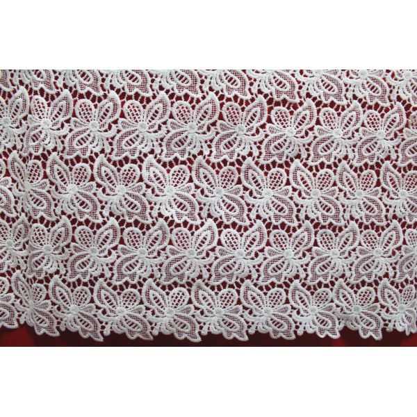Crochet polyester Chemical embroidery lace fabric for lady's dresses and Garment