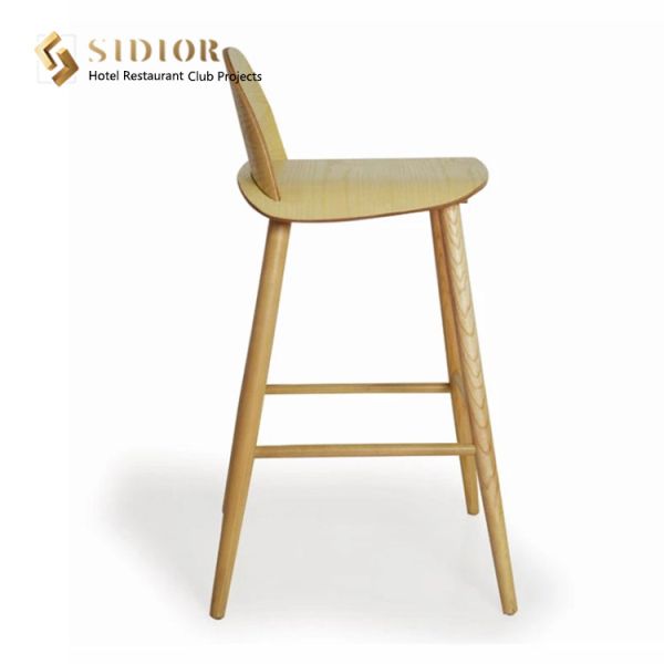 Hotel Bar Chair, Club Bar Stool, Restaurant High Chair, Stool Chair, Solid Wood Finished
