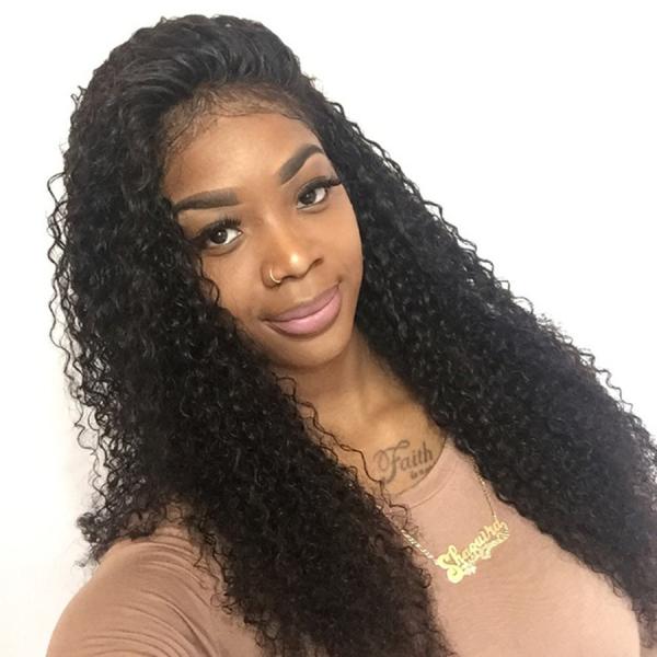 130% Density Curly Lace Front Human Hair Wigs Natural Hairline With Baby Hair