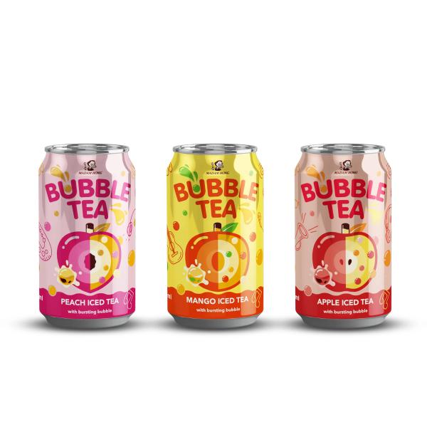 Discover: Taiwan 320ml Popping Boba with Peach Iced Tea - Bursting Boba Tea