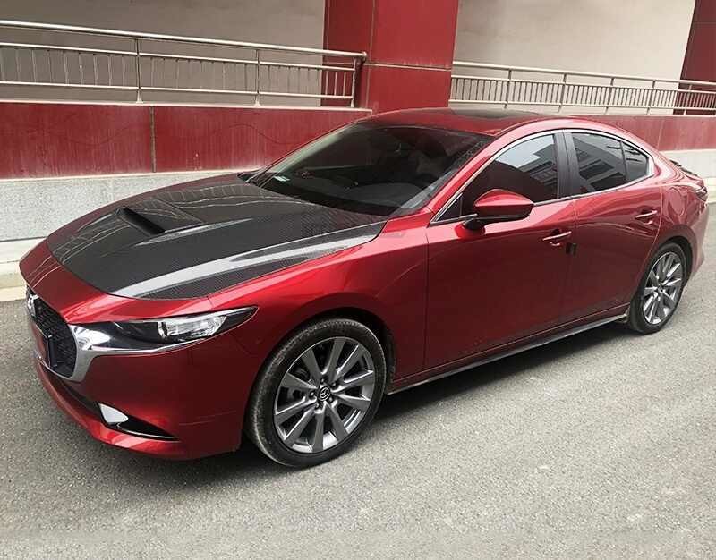 Real Carbon Fiber Opening Cover Made in Suitable for Modified Mazda Axela MPS Model
