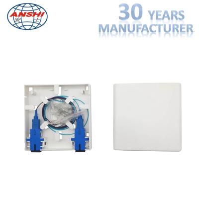 Placa de cara RJ45 da fibra dos portos de ANSHI 2 e de terminação do SC FTTH material do ABS da caixa