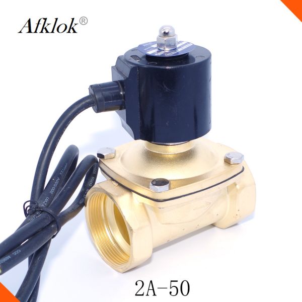 Low Pressure 1Mpa Waterproof Brass 2 inch Water Solenoid Valve 220AC