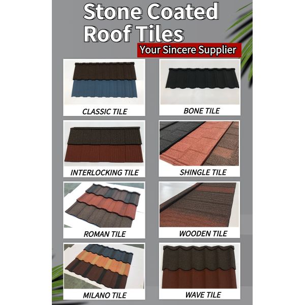 Stone Coated Metal Steel Roofing Tiles Shingles Sheets Wave Roof Tiles