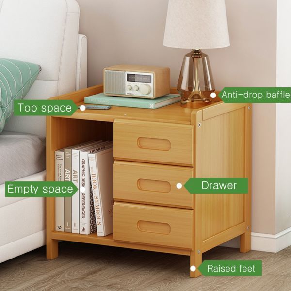 Bedroom Furniture Nightstand with Drawers Small End Table for Storage Desk Bed Side Organizer Cabinet Shelf