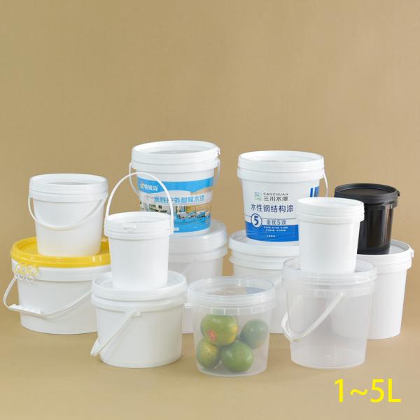 10 L de balde de plástico redondo e biodegradável, portátil, de pesca, de qualidade alimentar, com vedação