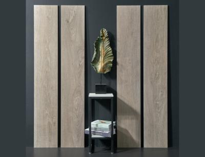 Gray Wooden Porcelain Tile 250x1500mm Rectified Edge Matte