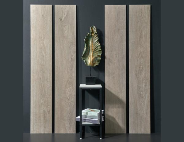Gray Wooden Porcelain Tile 250x1500mm Rectified Edge Matte