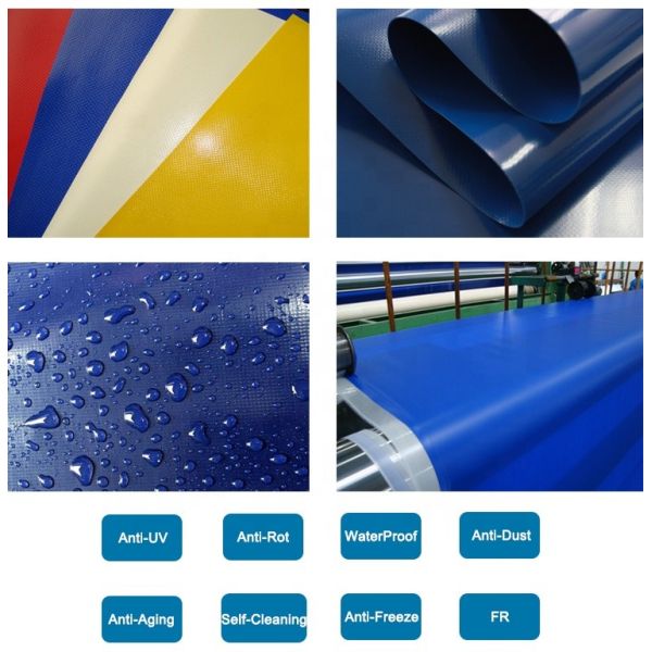 PVC 500gsm прокатал брезент водоустойчивый PVC покрыл брезент полиэстера