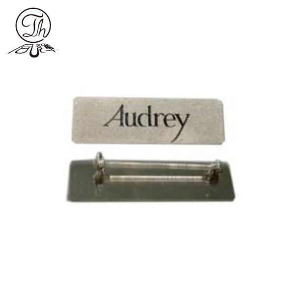 Engraved Name Plate Pin Metal Badges