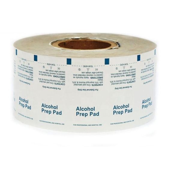 Alcohol Prep Pad Gift Wrapping Paper In Roll Used On Automatic Packaging Machine