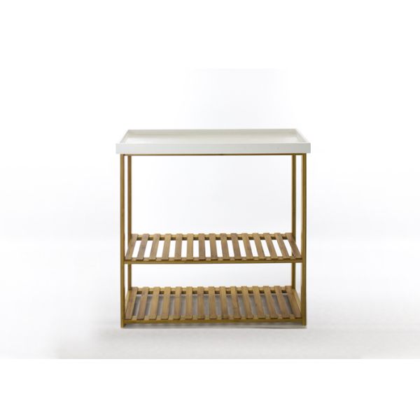 3 Tier 5KG 75cm Height Bamboo Kitchen Trolley