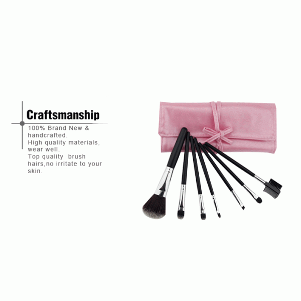 Mineral Makeup Brush Set 200g Red PU Leather Bag Copper Ferrule