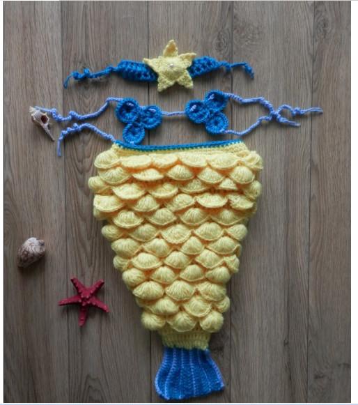 yellow Pineapple baby hat Photography Prop Crochet Knitted costume set headwear flower