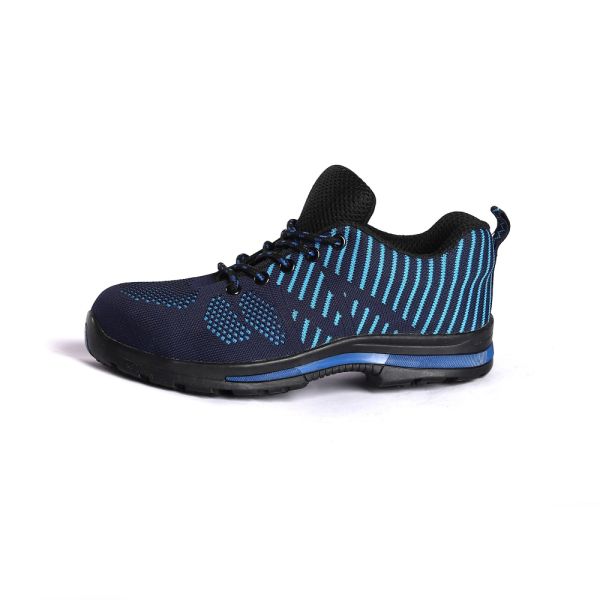 Metal Eyelets Low Cut Slip On Work Boots Fly Knit Fabric Unisex Rubber Sole Work Boots K2