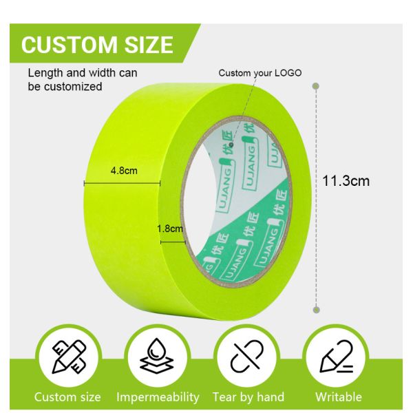 Single-Sided rubber Adhesive 30 Days UV Resistant Precision Masking Tape with Waterproof Delicate Surface for Masking