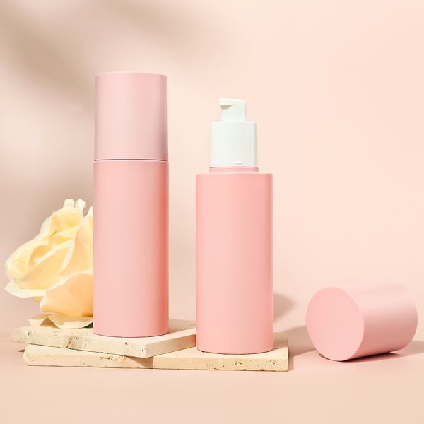 Cylindrical Thick Bottom Plastic Lotion Bottle - Lightweight Leakproof Cosmetic Packaging for Skincare