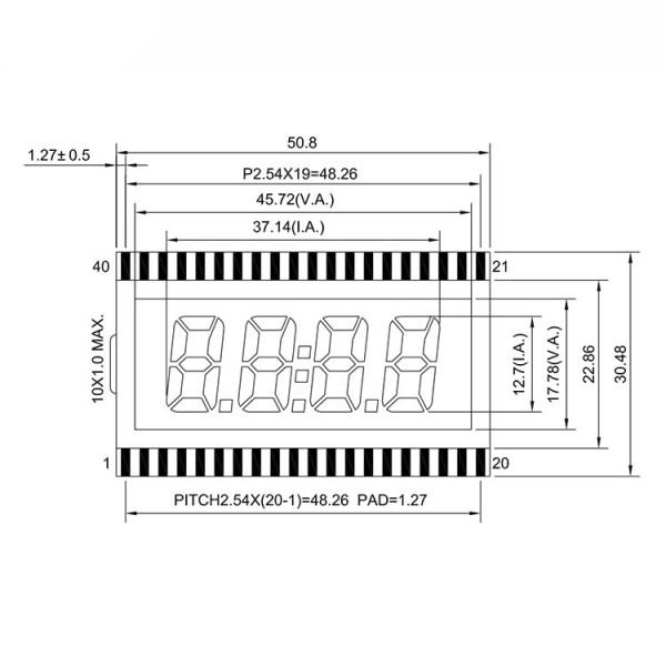 4 Digit 40 Pin Best Price Fuel Dispenser Lcd Screen Display
