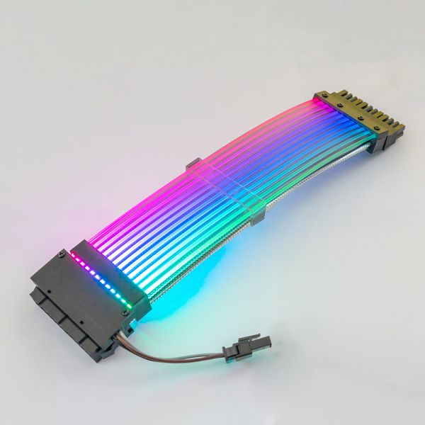 Brand new 5V 3Pin 24Pin ARGB EXTENSION cable cord  Computer Straight Cable Synchronous Single Headlight Flat cable 300mm