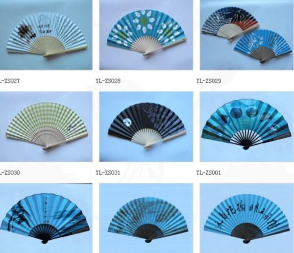 Paper folding fan bamboo ribs, fine cotton or silk fabric for your choice