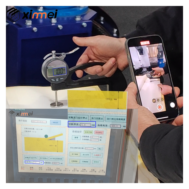 C-618 Mesa de trabajo redonda de alta gama Carrusel Banda horizontal Máquina de corte de cuchillo y operación silenciosa Bloques de espuma PU Máquina de corte con plataforma de superficie de arena antideslizante y absorción de aire