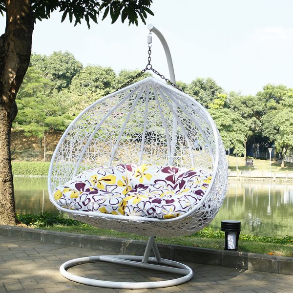 Double Swing Chair with Cushion in Any Color Comfortable Outdoor Rattan Hanging Chair